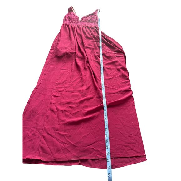 Lulus Make Way for‎ Wonderful Berry Red Lace Formal Sleeveless Maxi Dress Large - Picture 14 of 14